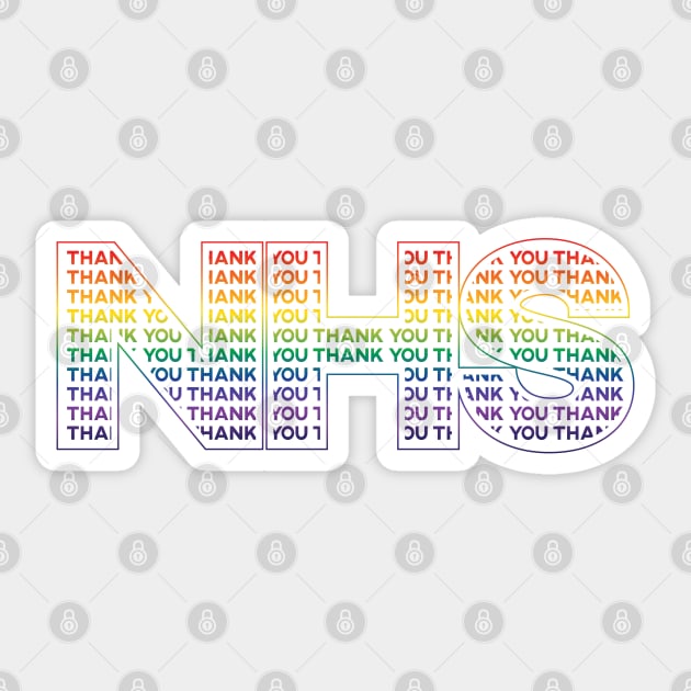 Thank you NHS Rainbow Sticker by Dorothy Designs